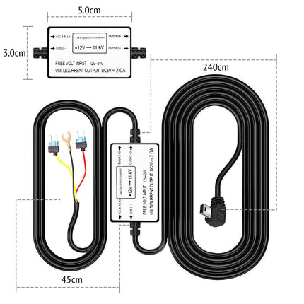 <tc>AZDome BN03 Micro USB Hardwire kit 3-wire</tc>