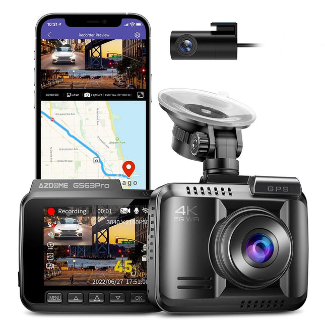 <tc>AZDome GS63H Pro True 4K 2CH Wifi GPS 64gb dashcam</tc>