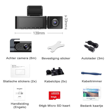 <tc>AZDome M550 Pro 3CH 4K Wifi GPS 64gb dashcam</tc>