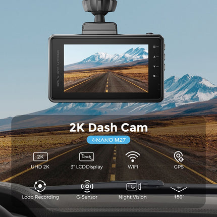 <tc>Nanocam M27 2K QuadHD Wifi GPS 32gb dashcam</tc>