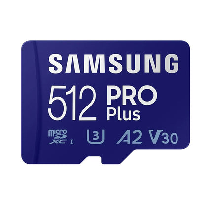 <tc>Samsung Pro Plus 512gb U3 V30 A2 Micro SDXC card</tc>