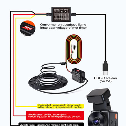 <tc>Vantrue VP01 USB-C Hardwire kit 3-wire</tc>